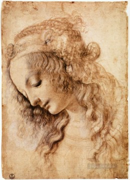 leonardo da vinci Painting - Cabeza de mujer Leonardo da Vinci